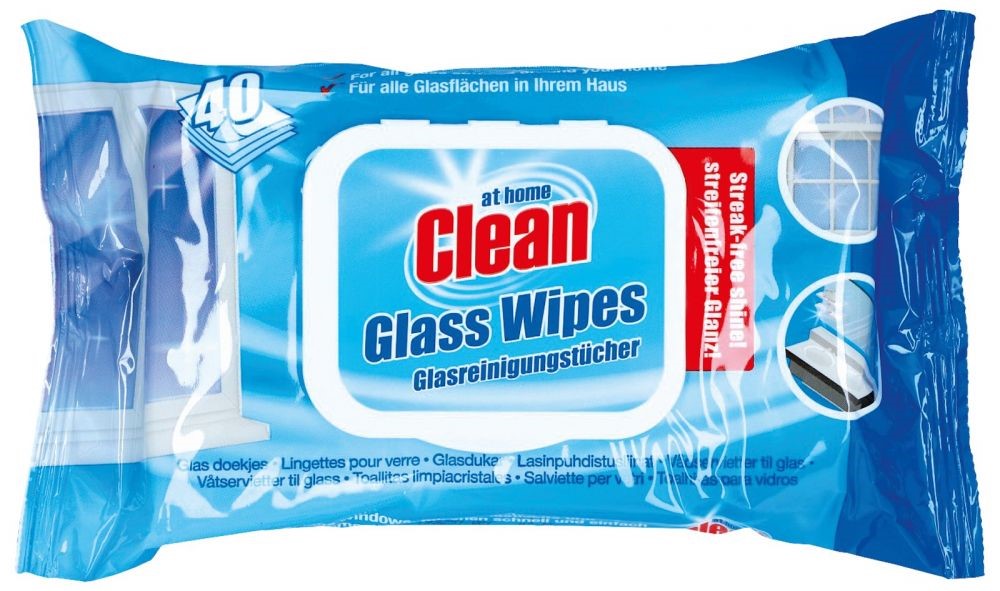 At Home Clean Glass Wipes 40pcs